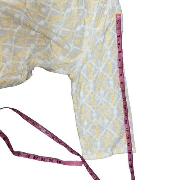 Tommy Bahama Cotton Embroidered Tunic Top White Yellow Coastal Sz XL X-Large - Picture 7 of 7